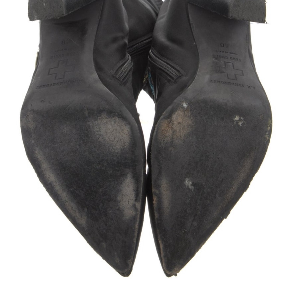 A. f. Vandevorst Black Embroidered Women's Boots - Picture 5 of 5